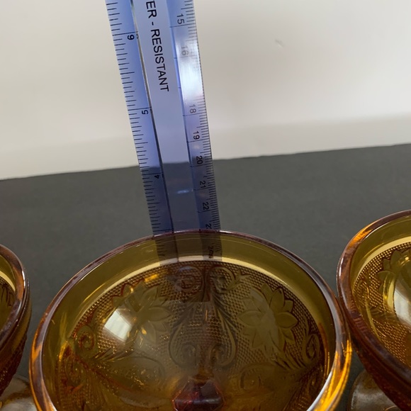 Set of 7 Vintage Tiara Sandwich Amber Collection Dessert Dishes - Picture 10 of 10